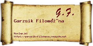 Garzsik Filoména névjegykártya